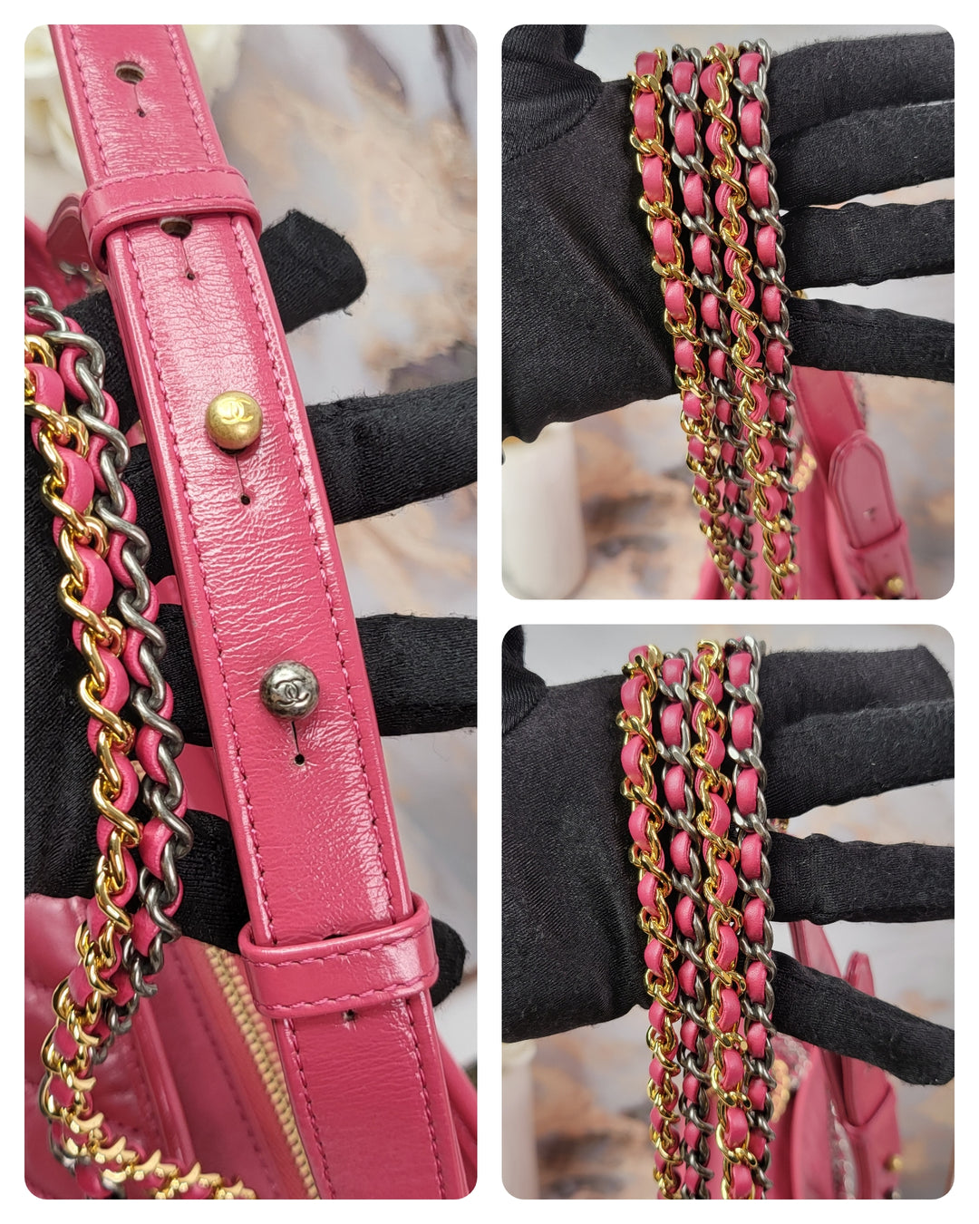 Chanel Calfskin Chevron Quilted Medium Gabrielle