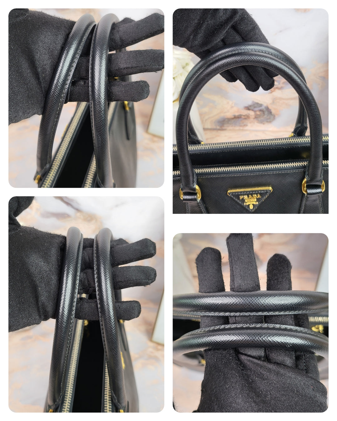 Prada Saffiano Double Zip Galleria Tote Bag