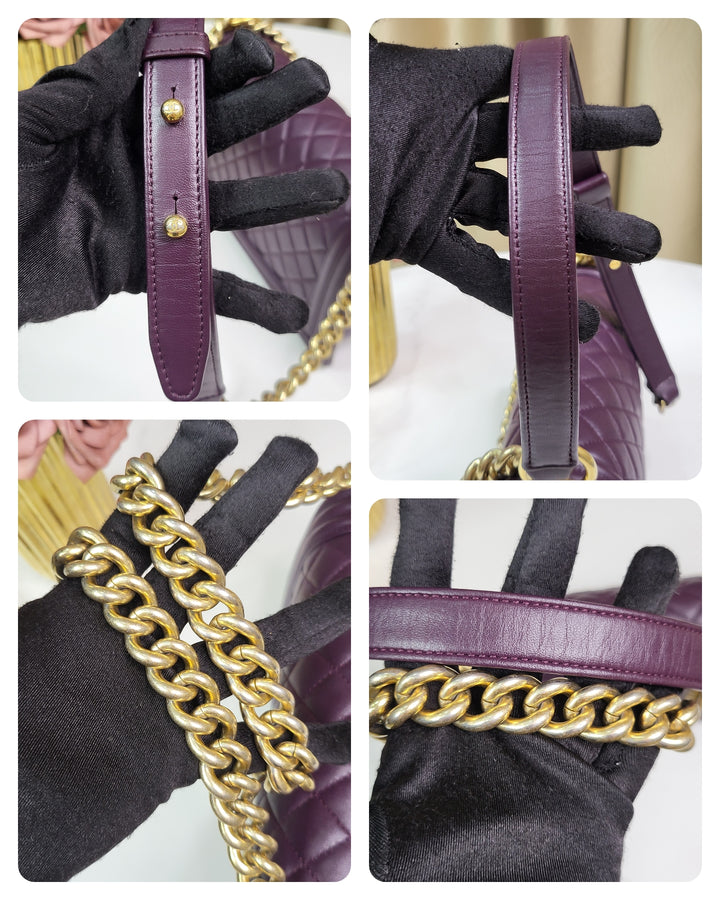 Chanel Lambskin Purple Leboy Old Medium