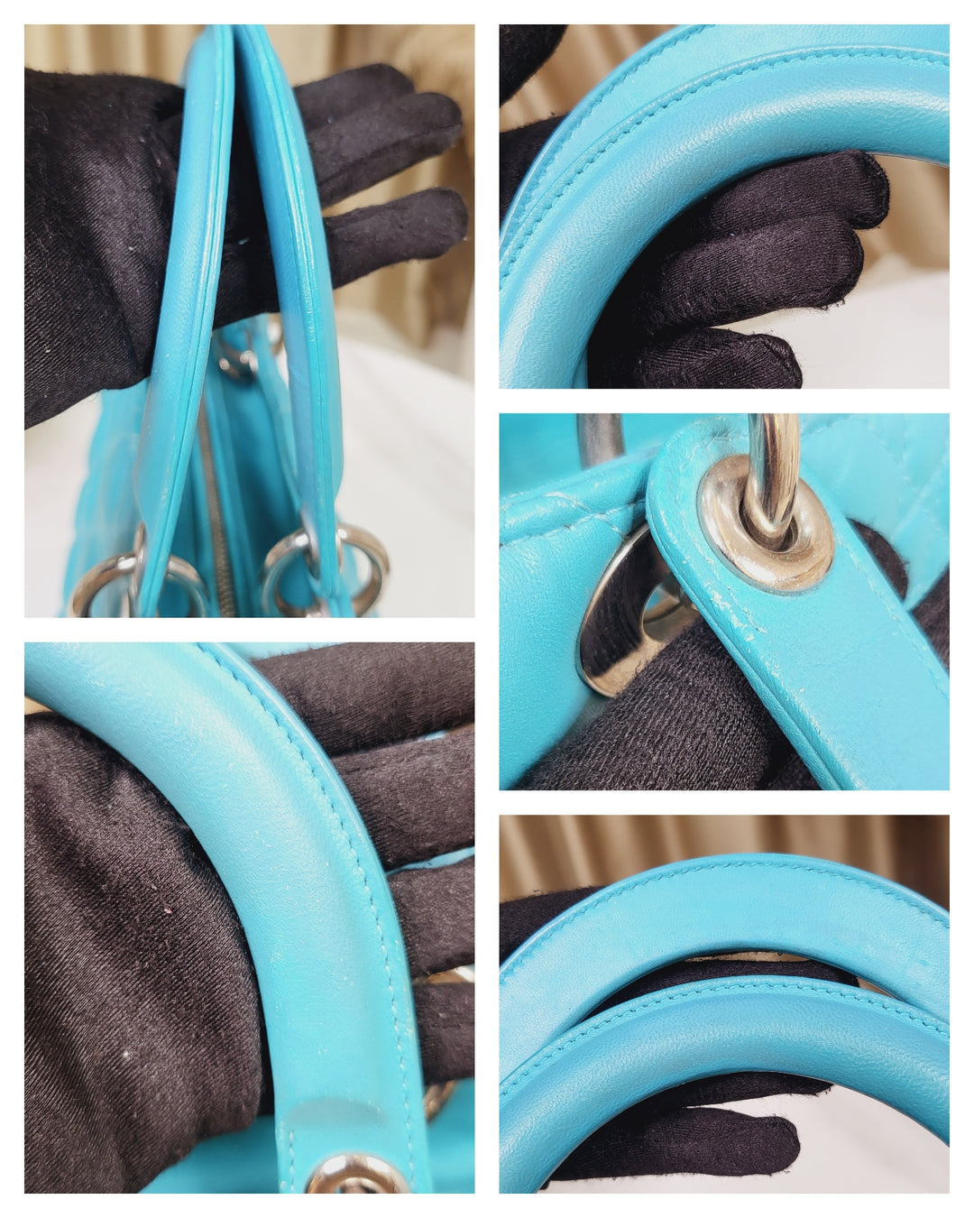 Dior Lambskin Lady Dior Large Turquoise