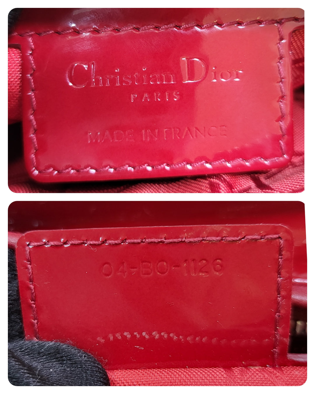 Dior Patent Lady Dior Medium Red