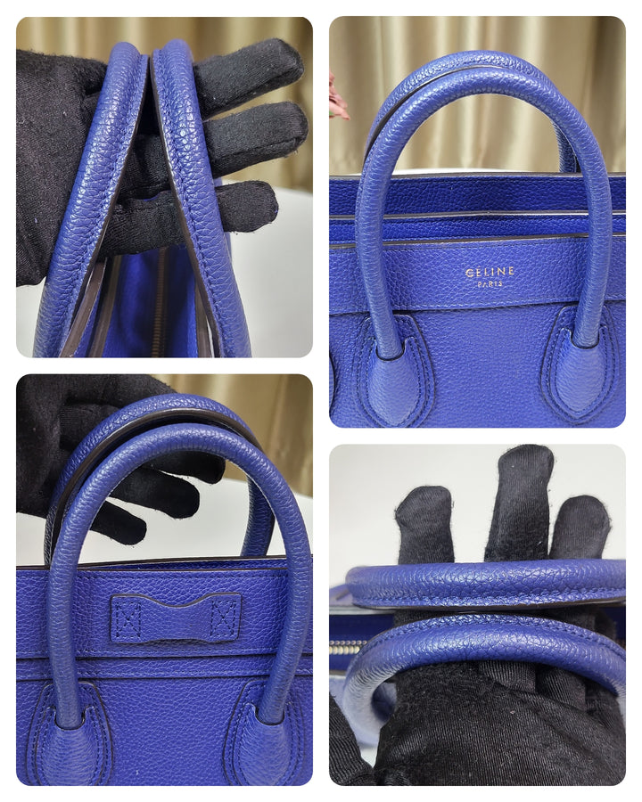 Celine Pebbled Nano Luggage Bag