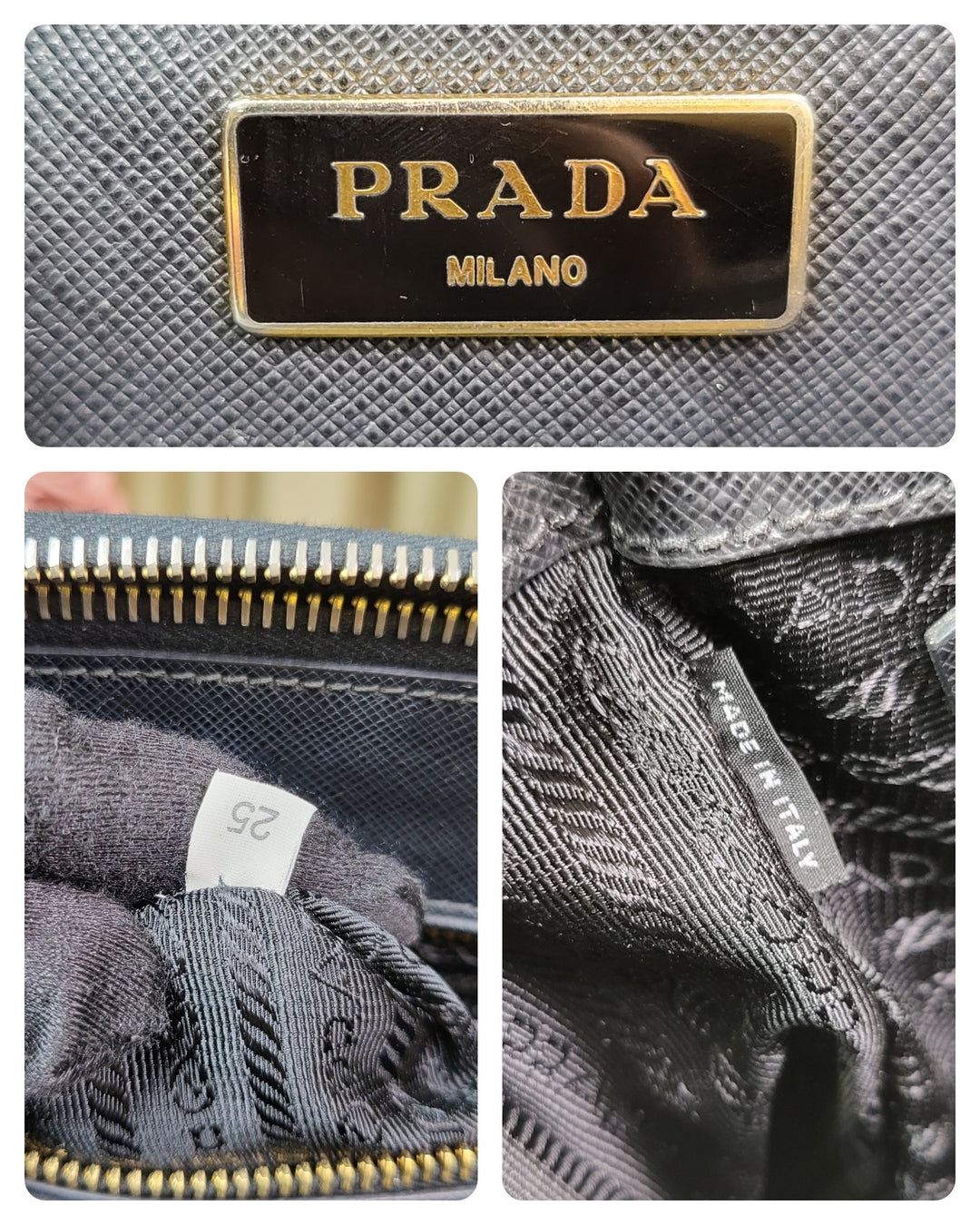 Prada Saffiano Double Zip Galleria Handbag