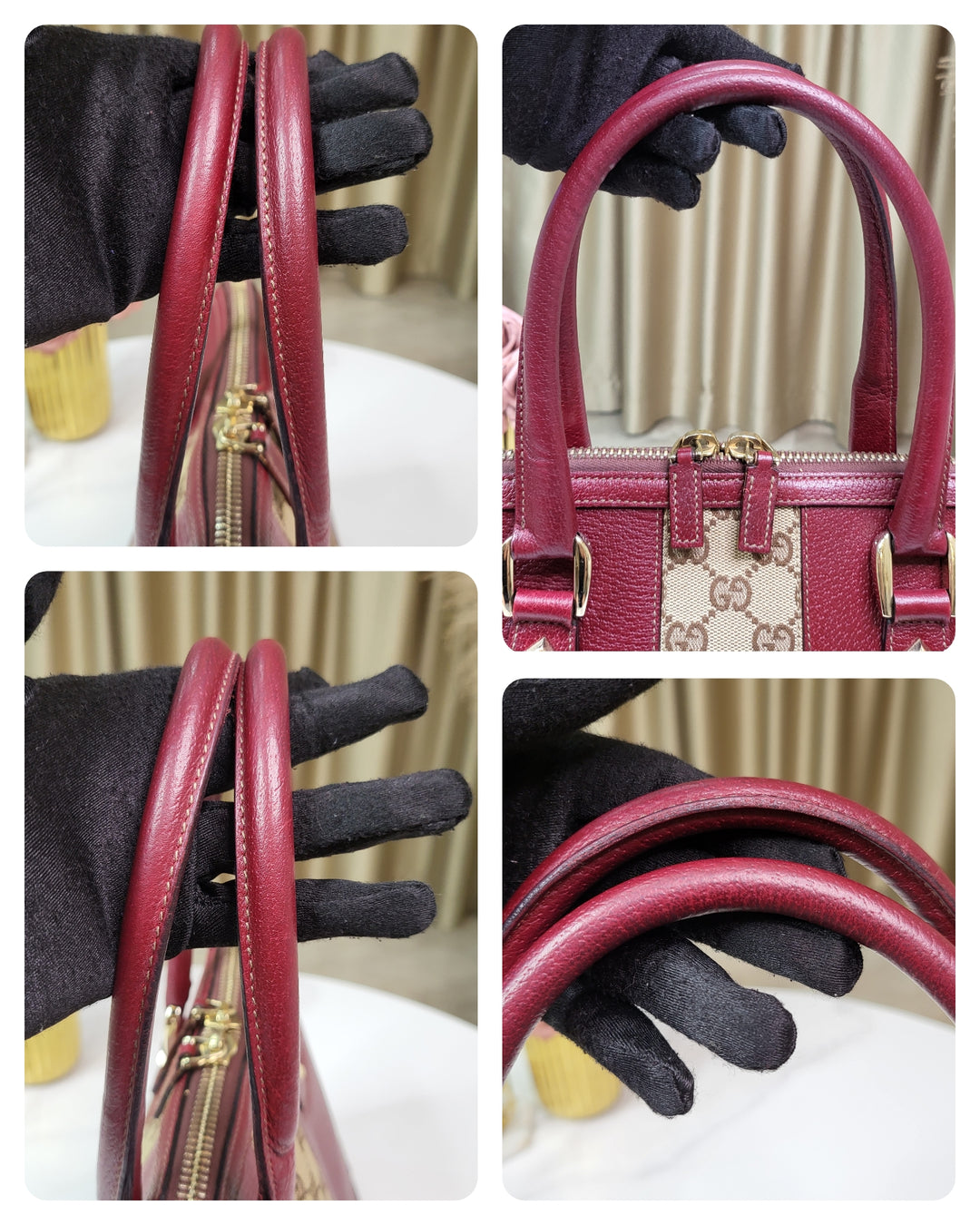 Gucci Burgundy Satchel Large Handbag