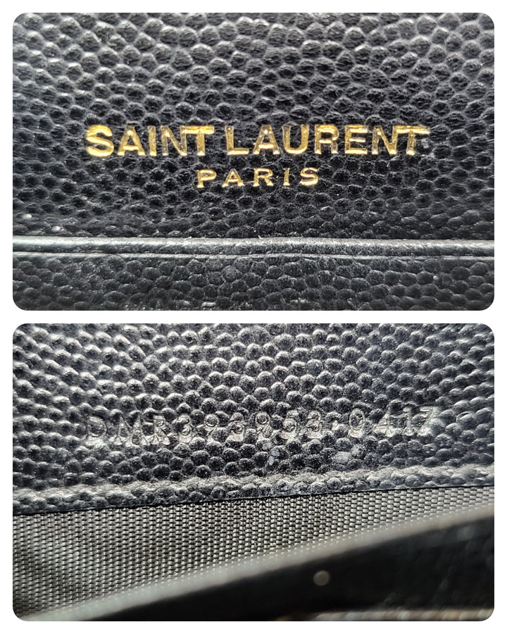 Saint Laurent Grained Cassandre Wallet On Chain