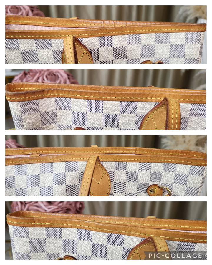 Louis Vuitton Damier Azur Neverfull MM w/ Pouch