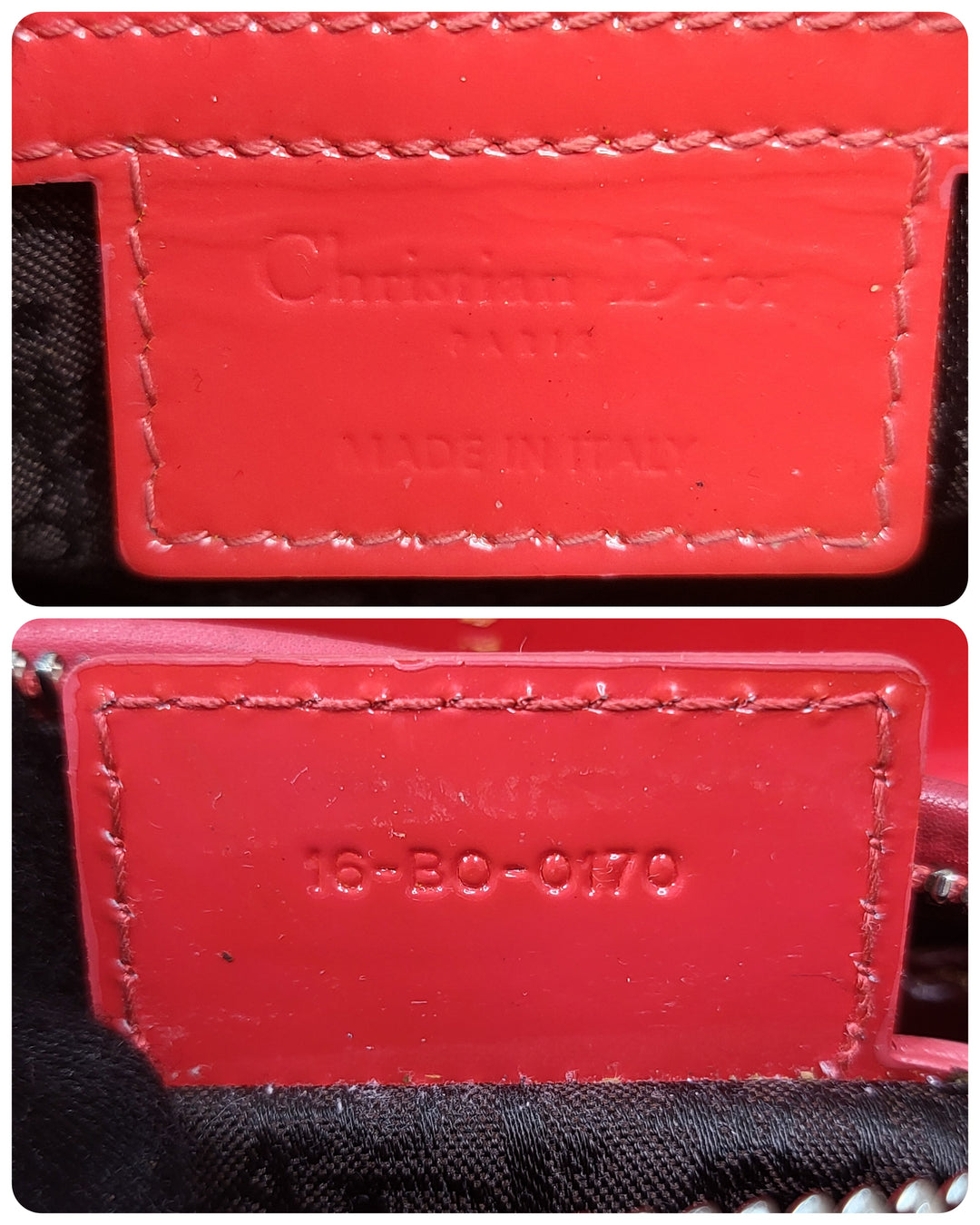 Dior Patent Lady Dior Medium Red