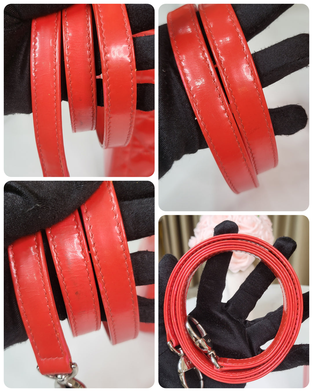 Dior Patent Lady Dior Medium Red
