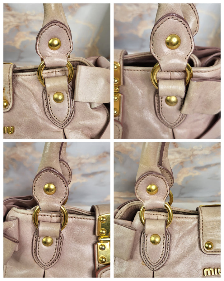 Miu Miu Vitello Pink Tote Bag