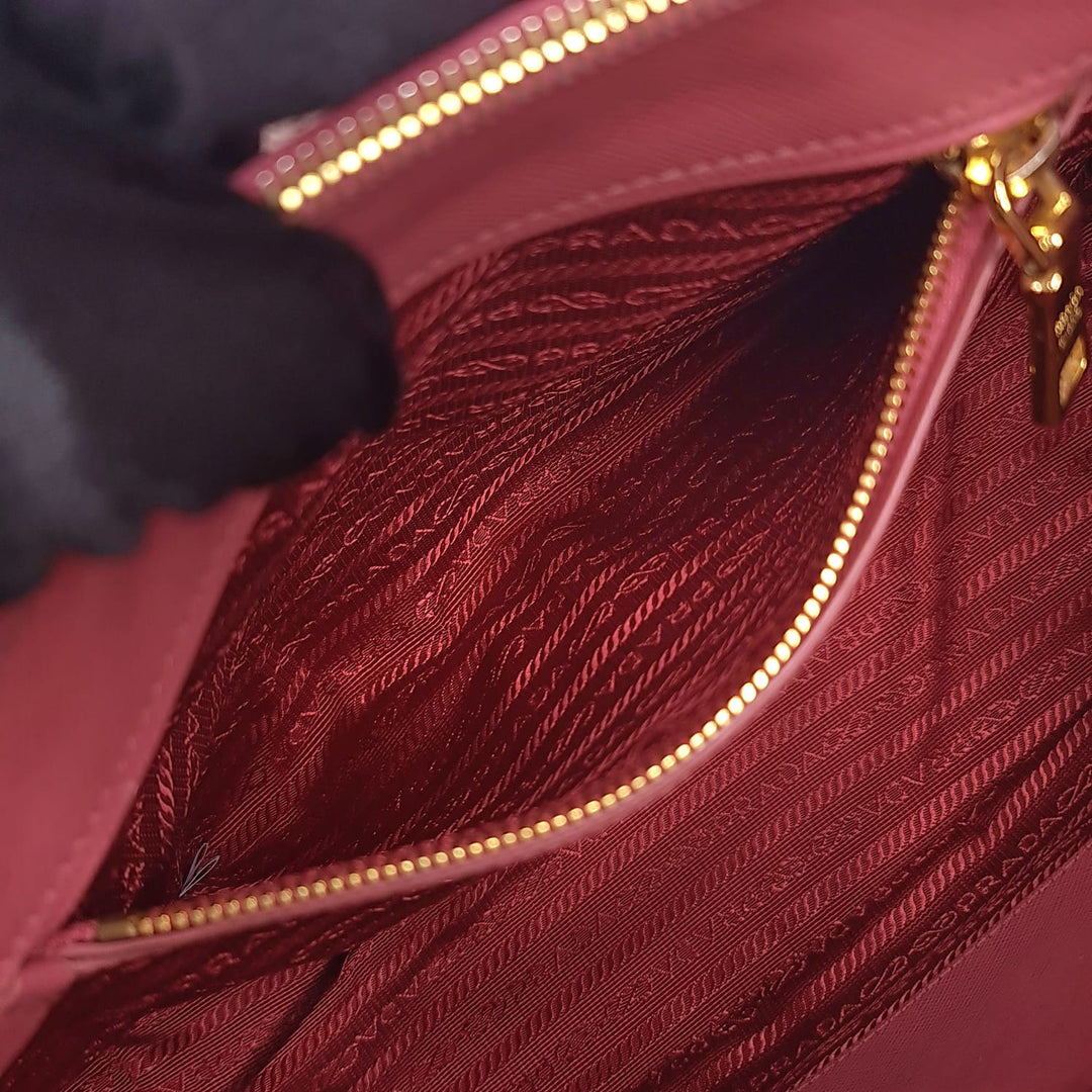 Prada Saffiano Double Zip Luxe Tote Bag