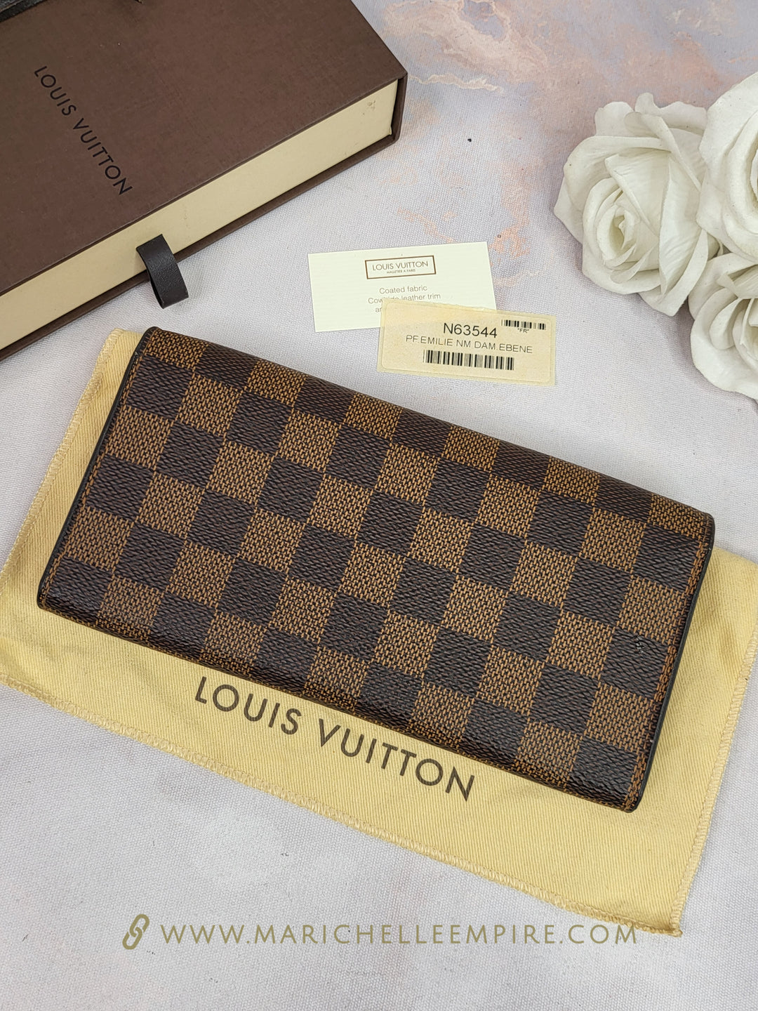 Louis Vuitton Damier Ebene Emilie Wallet