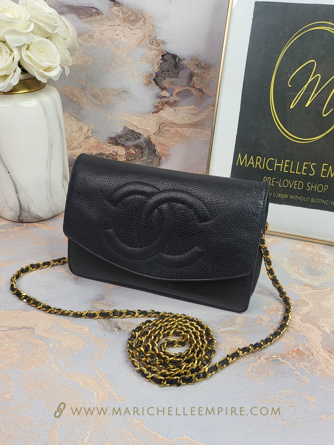 Chanel Caviar Timeless CC Wallet On Chain