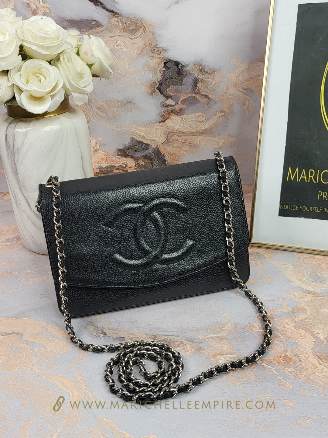 Chanel Caviar Timeless CC Wallet On Chain (Modified)