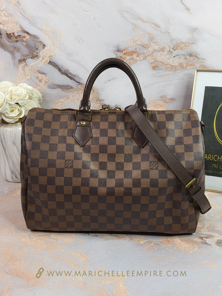 Louis Vuitton Damier Ebene Speedy 35 Bandouliere