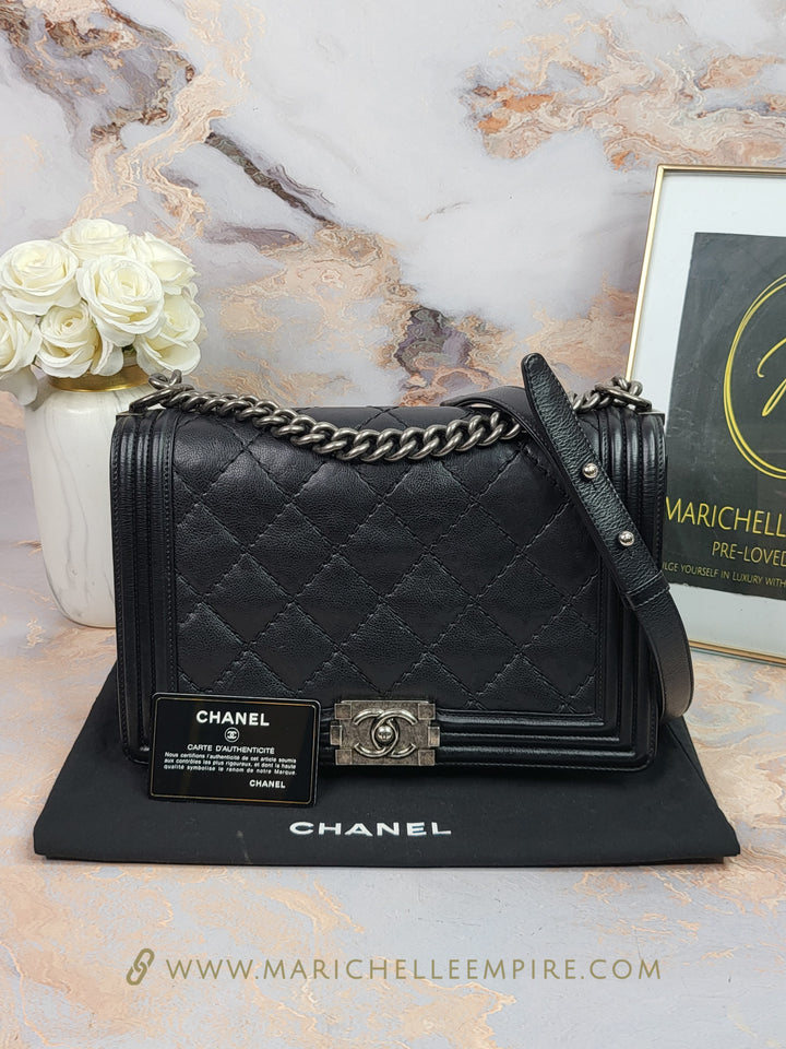 Chanel Calfskin Big Stitch Leboy Medium