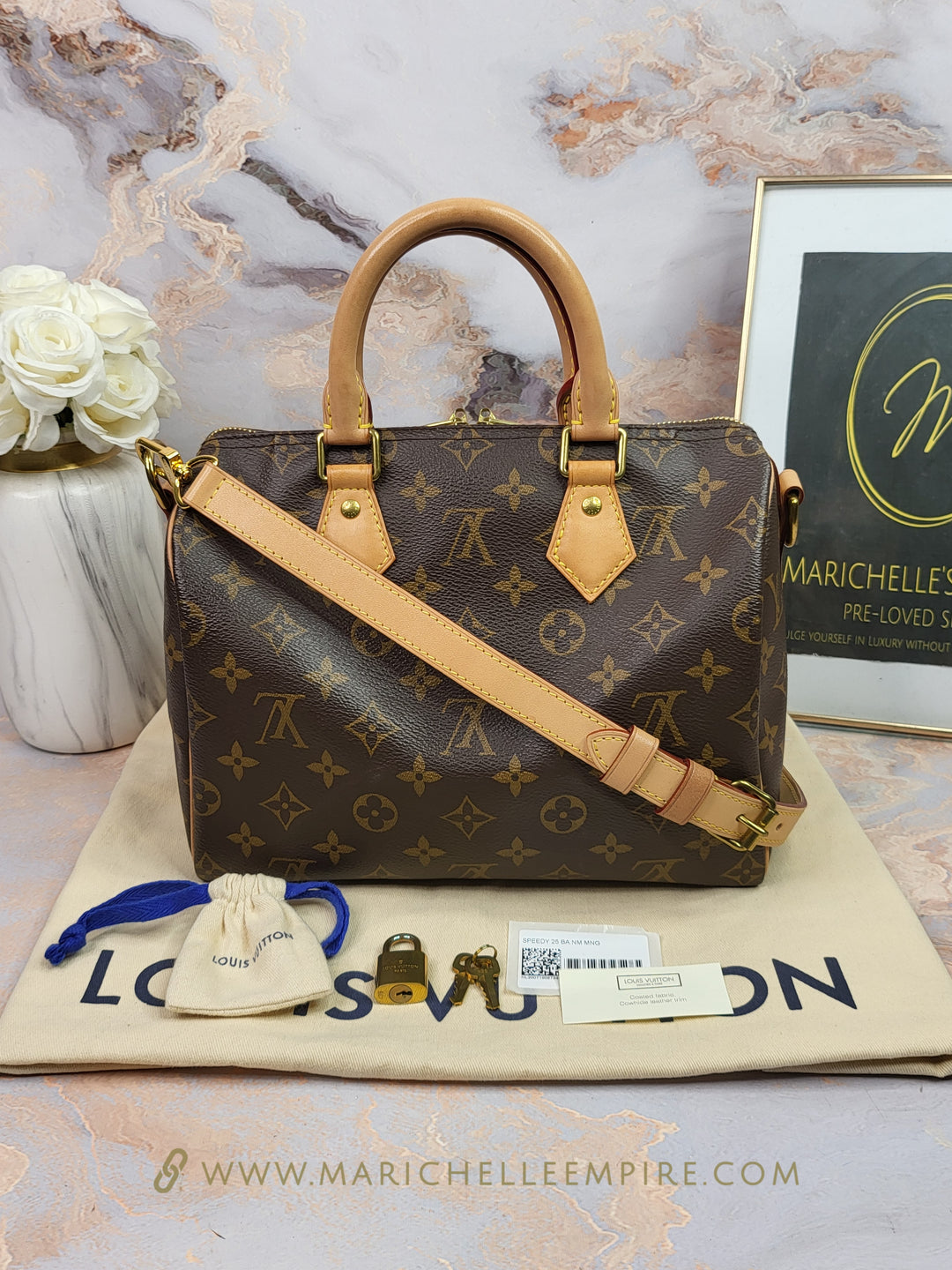 Louis Vuitton Monogram Speedy 25 Bandouliere