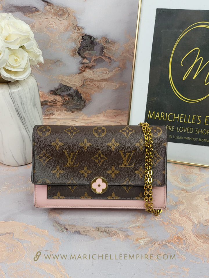 Louis Vuitton Monogram Flore Chain Wallet