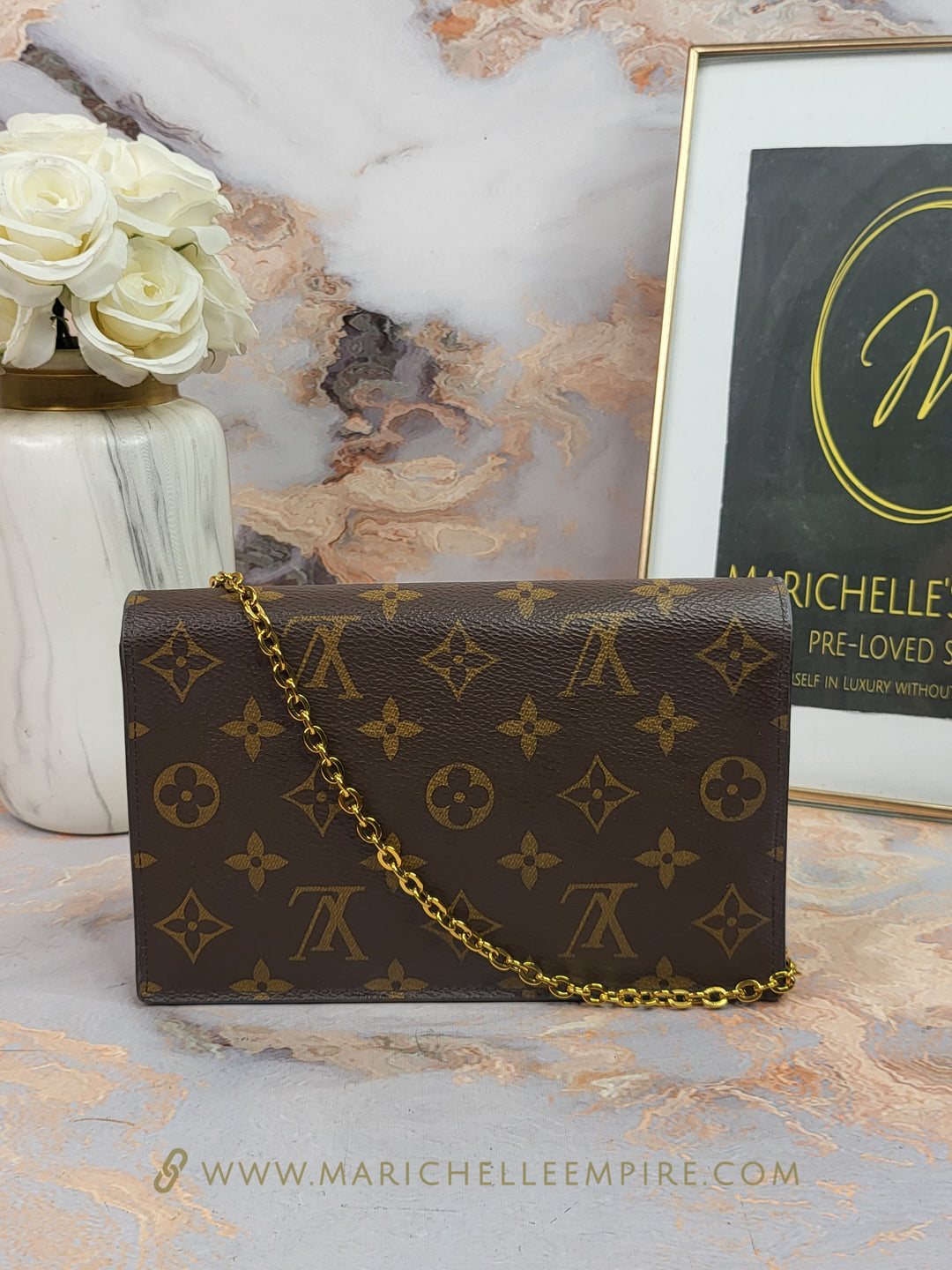 Louis Vuitton Monogram Flore Chain Wallet