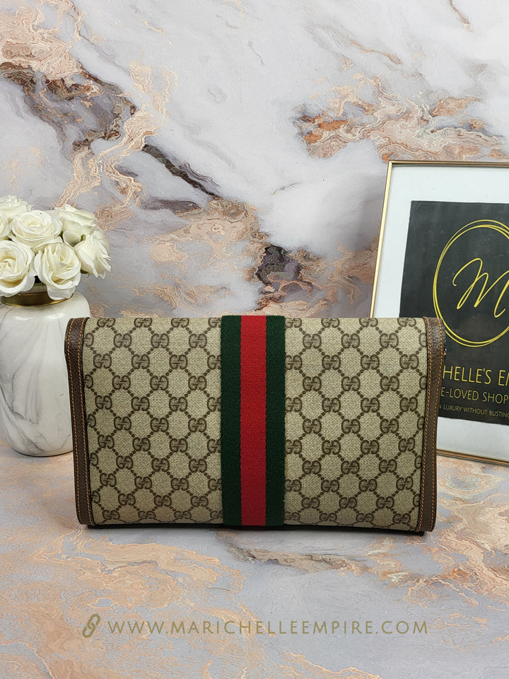 Gucci Web Sherry Line Clutch Bag