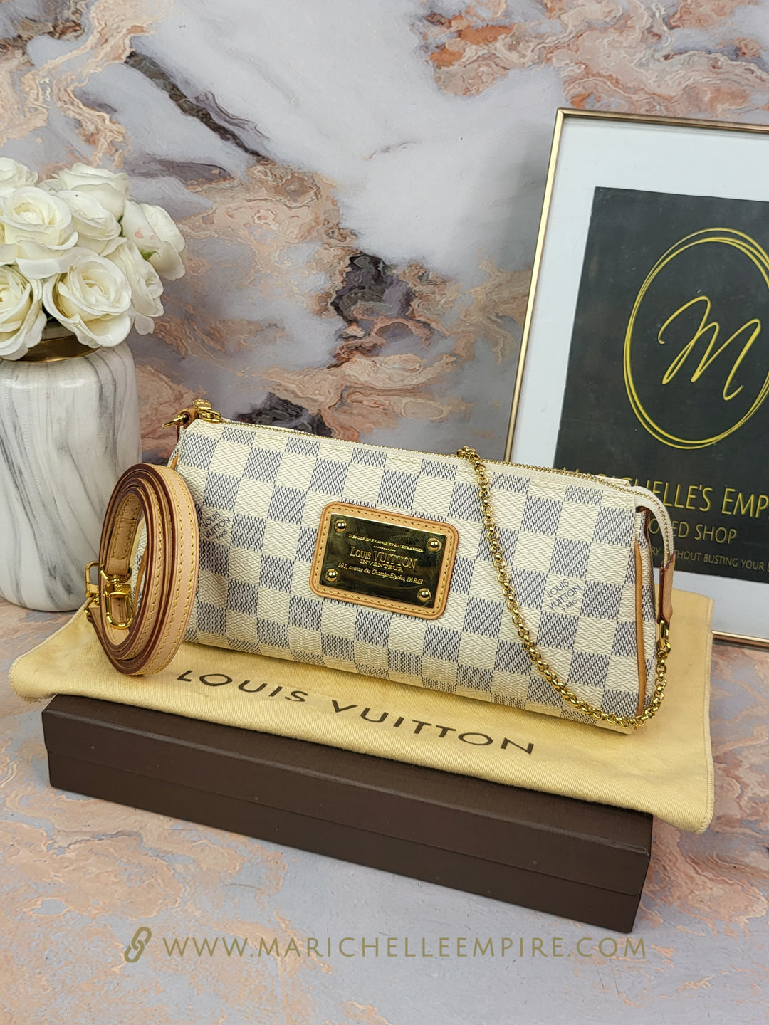 Louis Vuitton Damier Azur Eva Clutch