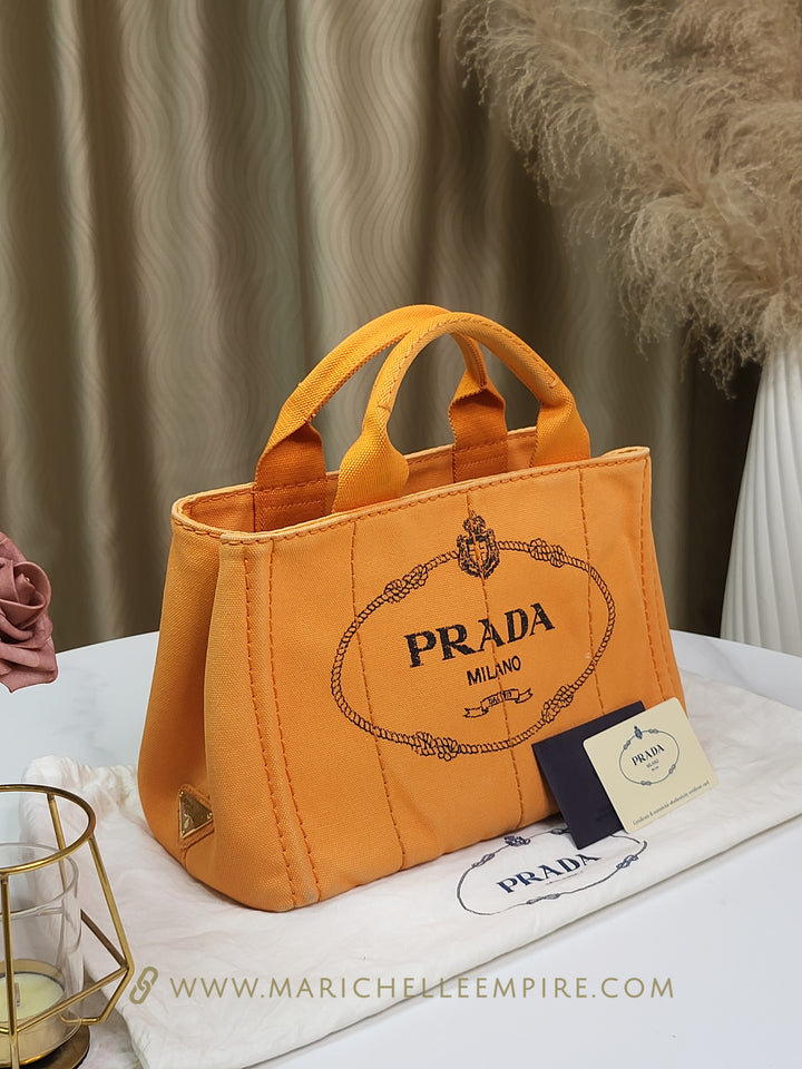 Prada Canapa Papaya Handbag