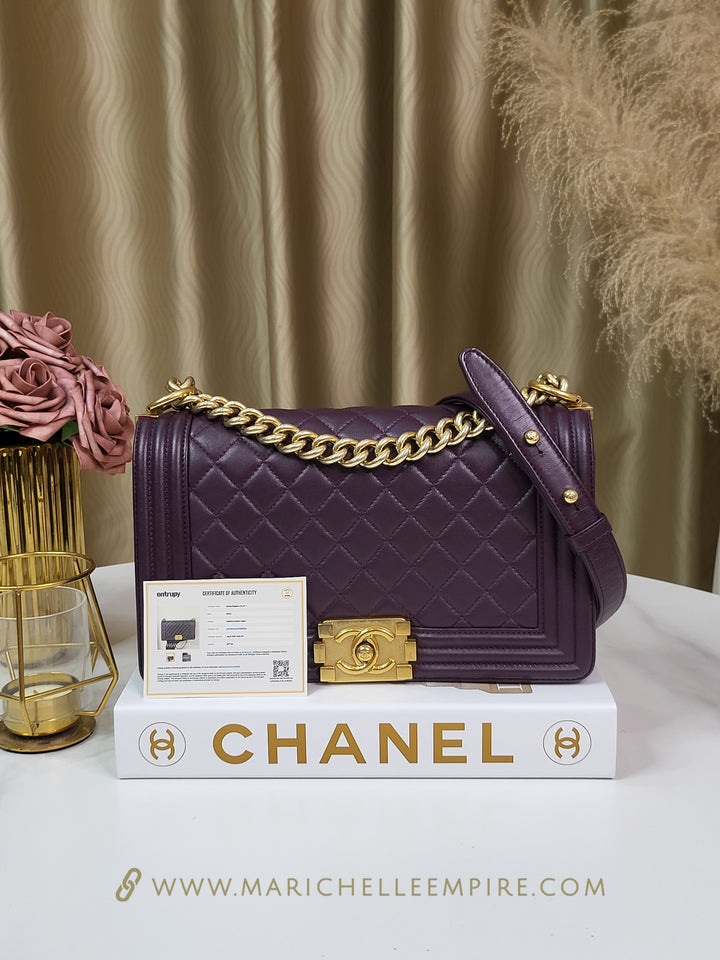 Chanel Lambskin Purple Leboy Old Medium