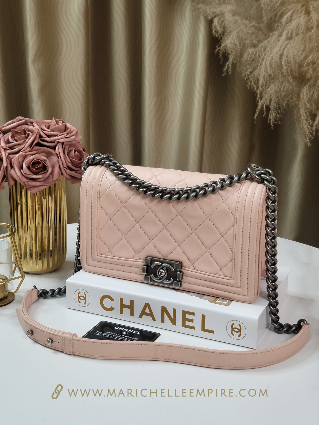 Chanel Lambskin Leboy Old Medium Apricot Pink