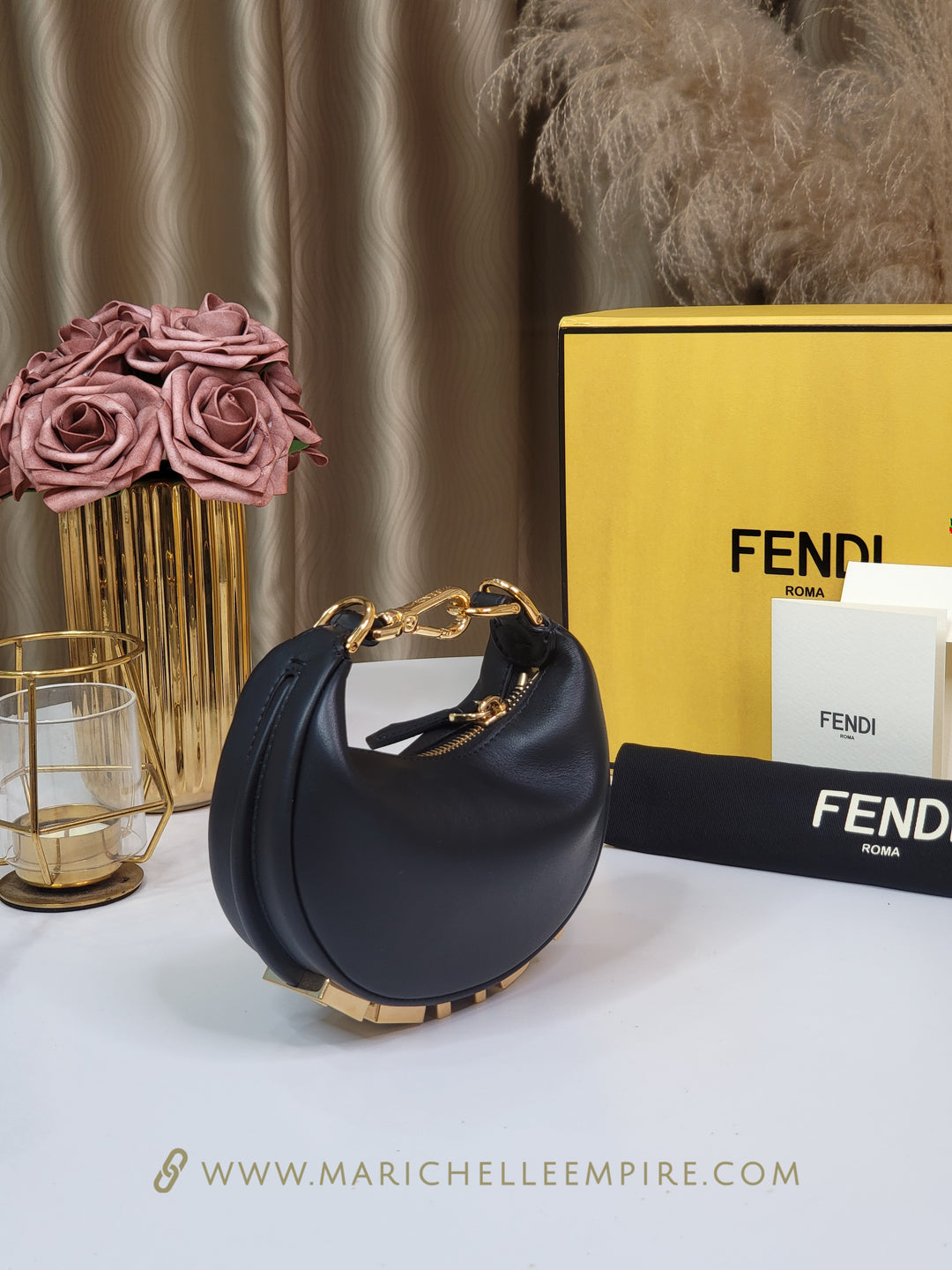 Fendi Nano Fendigraphy Hobo Charm Bag