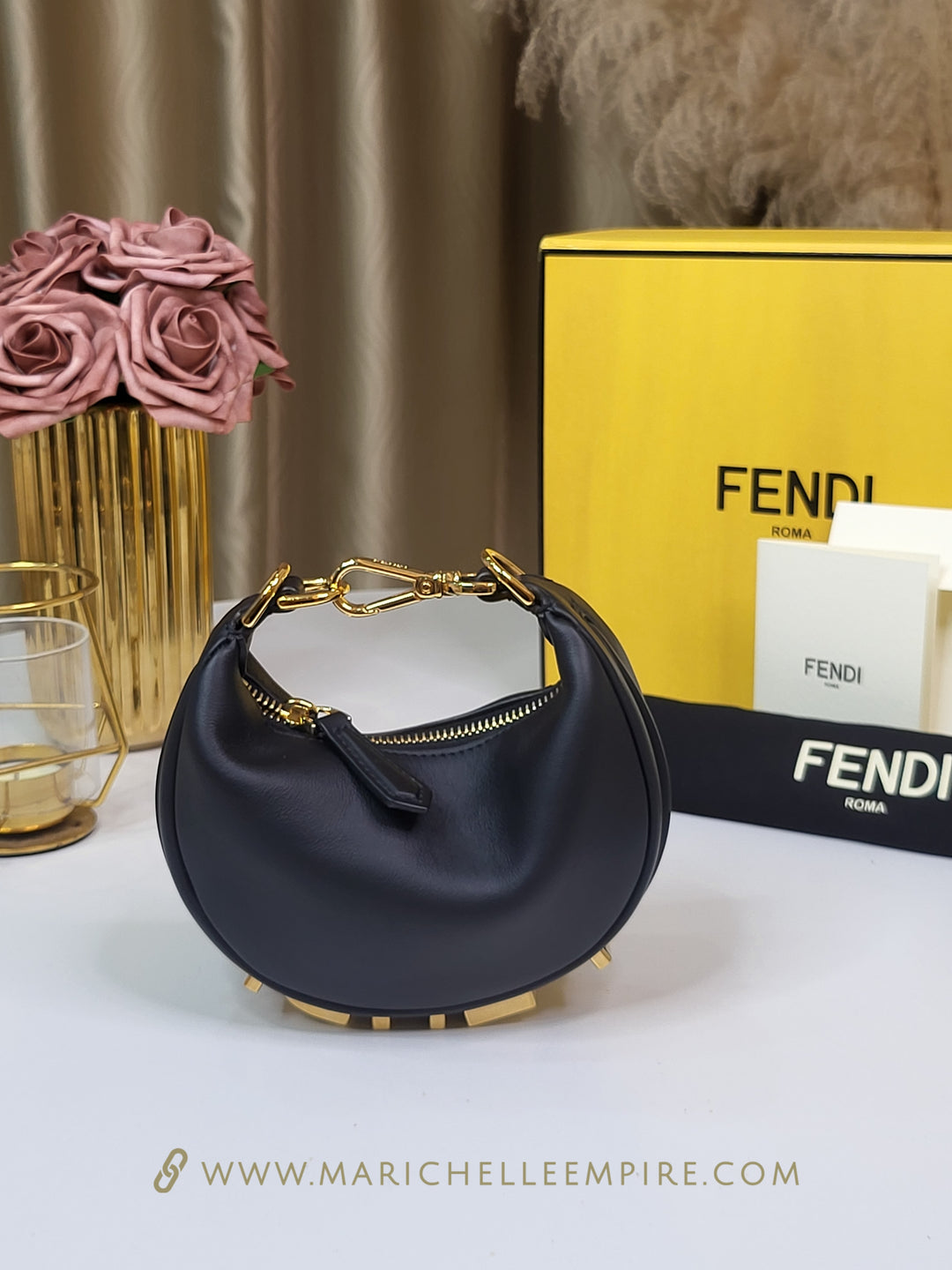 Fendi Nano Fendigraphy Hobo Charm Bag