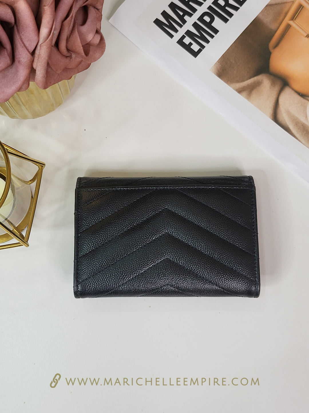 Saint Laurent Grained Envelope Wallet