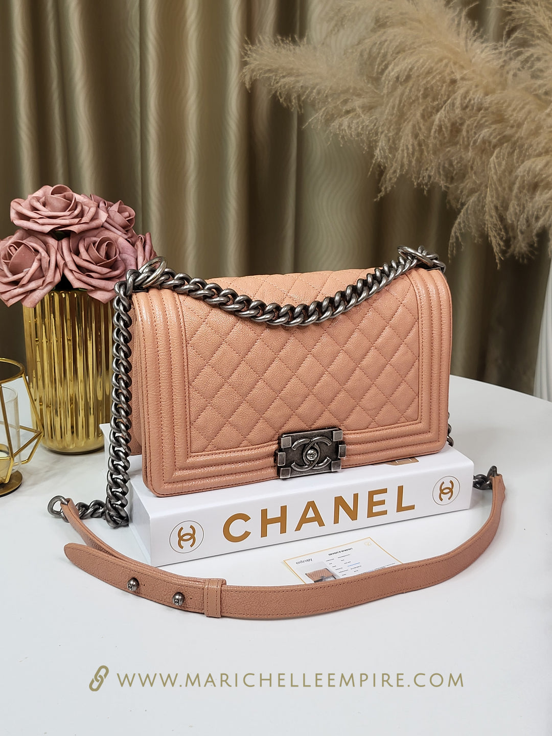 Chanel Soft Caviar Leboy Old Medium Peach