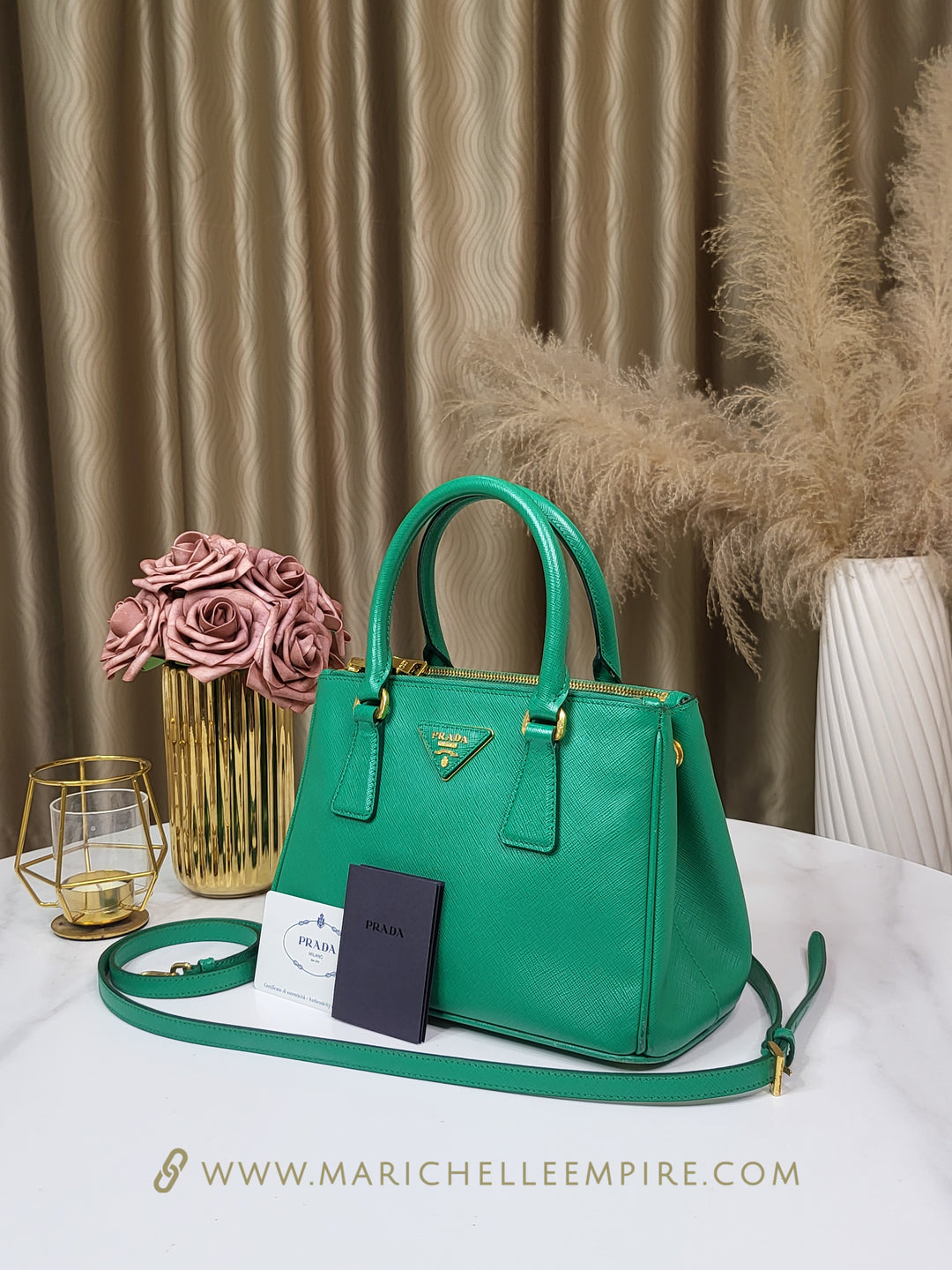 Prada Saffiano Galleria Small Green