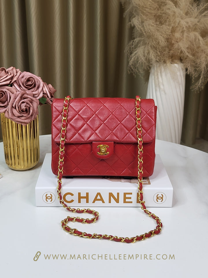 Chanel Lambskin Red Small Flap