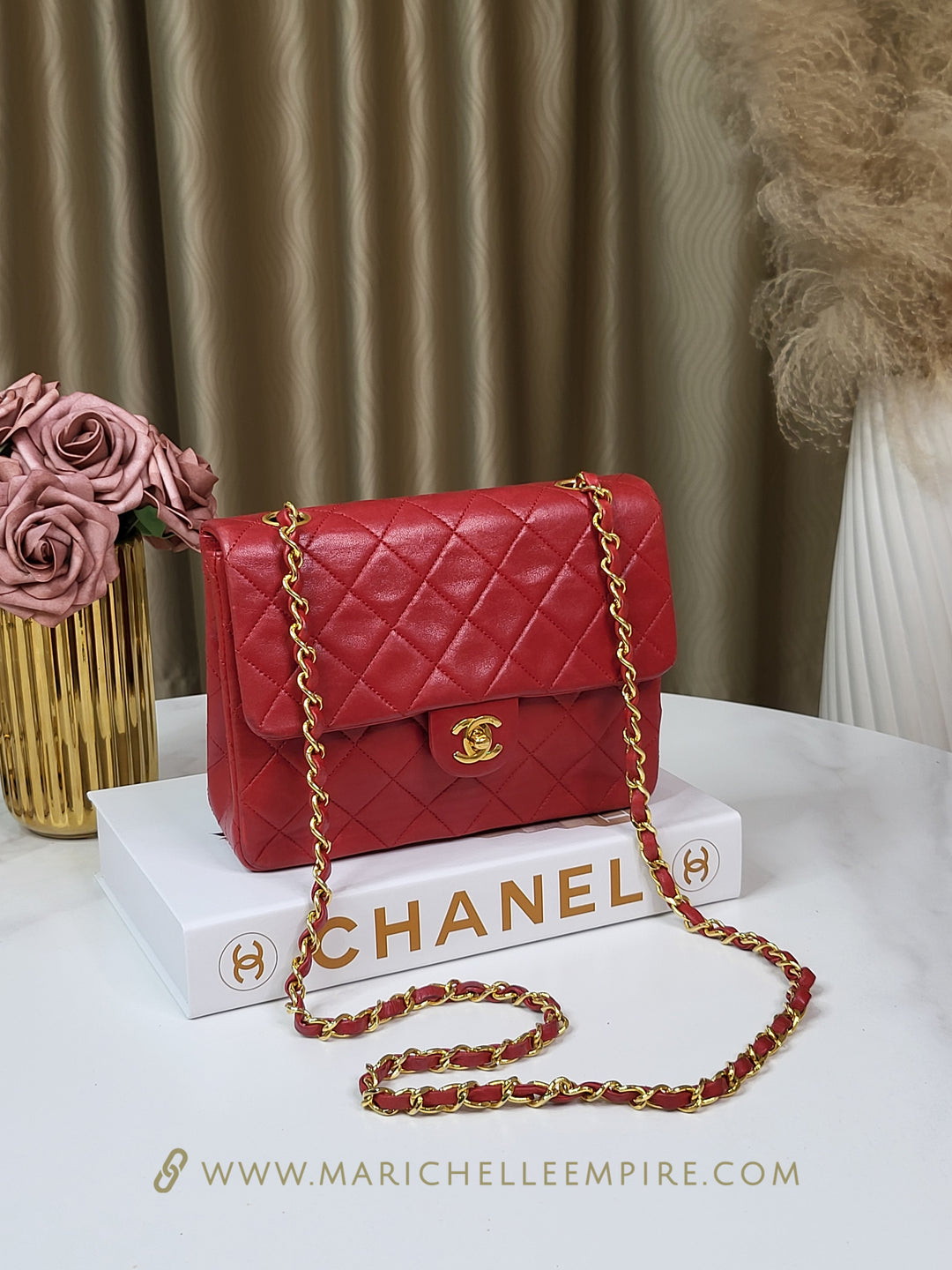 Chanel Lambskin Red Small Flap