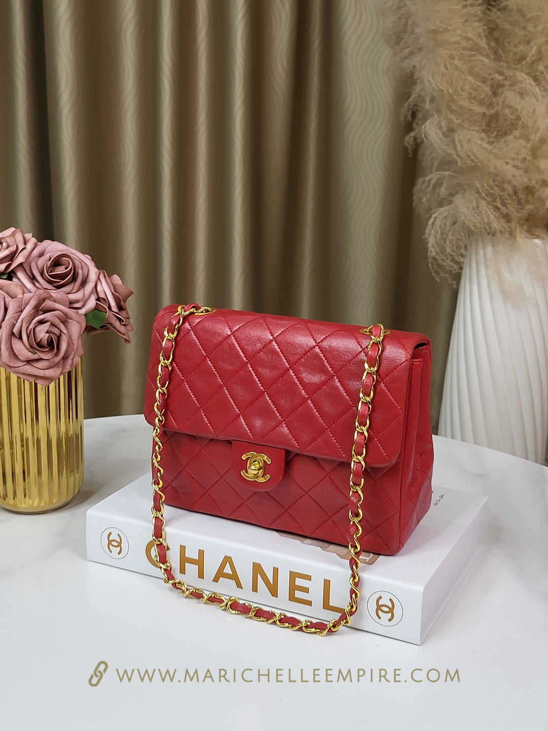 Chanel Lambskin Red Small Flap