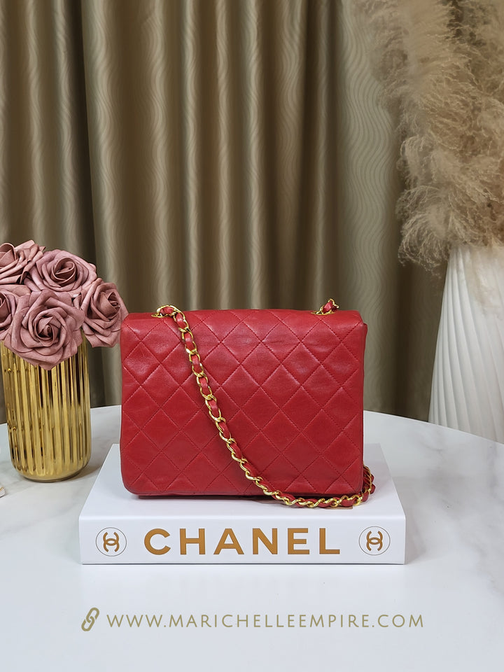 Chanel Lambskin Red Small Flap