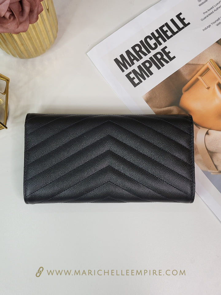 Saint Laurent Grained Long Wallet