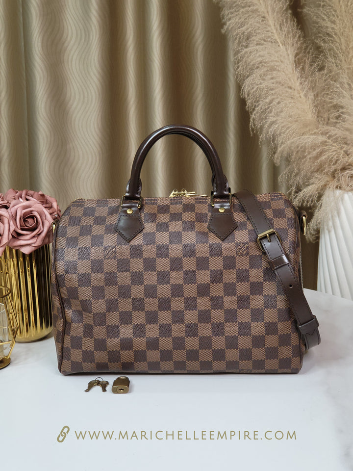 Louis Vuitton Damier Ebene Speedy 30 Bandouliere 30