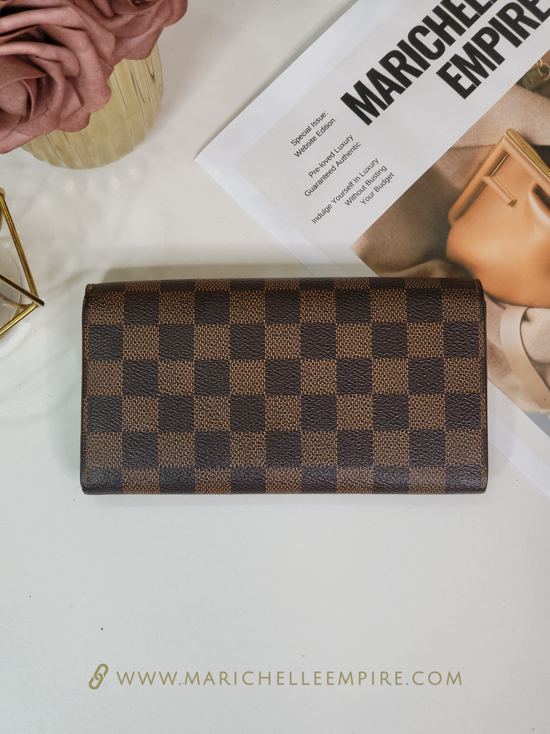 Louis Vuitton Damier Ebene Sarah Wallet