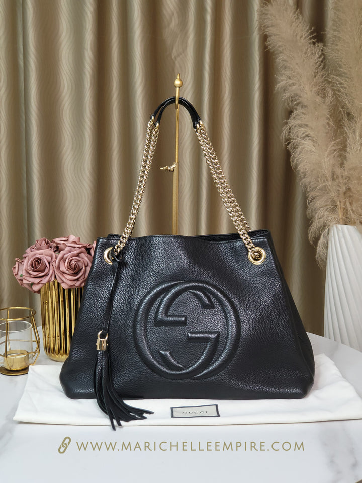 Gucci Pebbled Soho Tote Bag