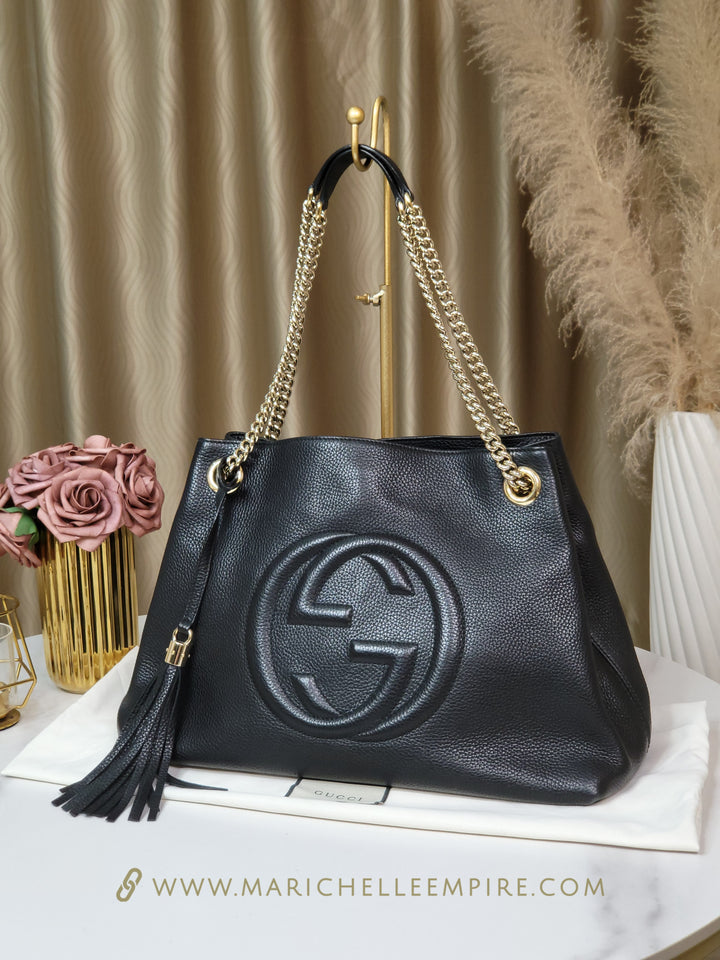 Gucci Pebbled Soho Tote Bag