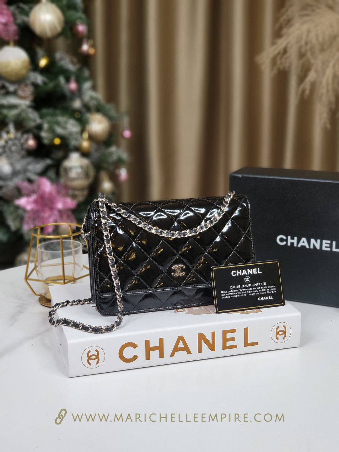 Chanel Patent Wallet On Chain