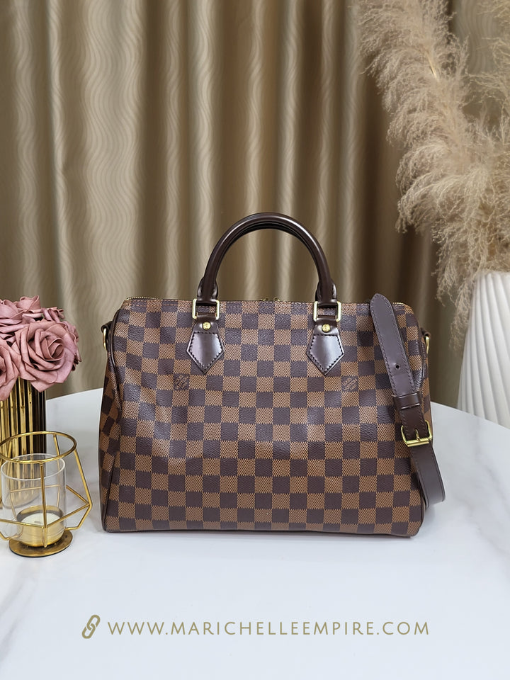 Louis Vuitton Damier Ebene Speedy 30 Bandouliere