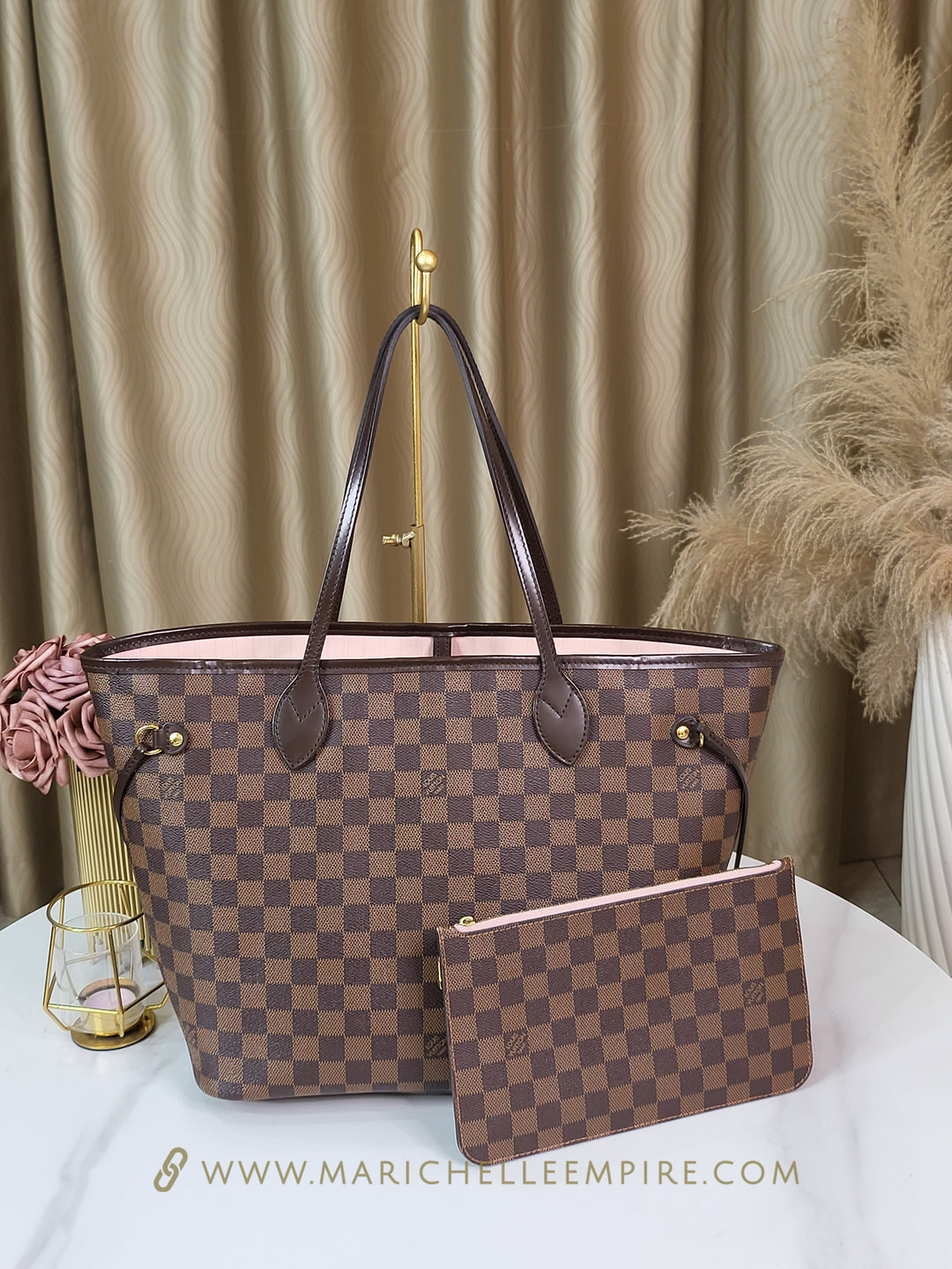 Louis Vuitton Damier Ebene Neverfull MM w/ Pouch