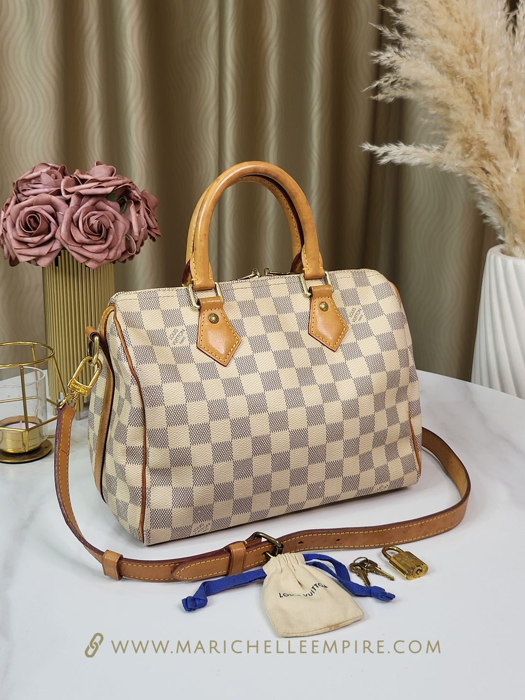 Louis Vuitton Damier Azur Speedy 25 Bandouliere