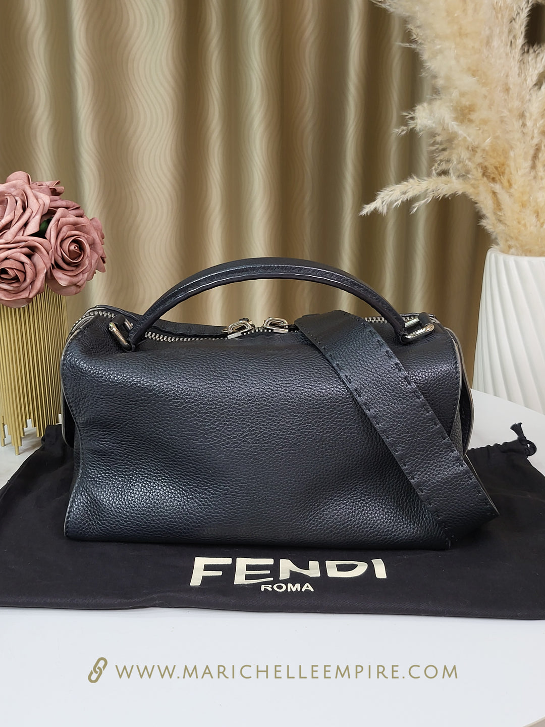 Fendi Leather Salleria Handbag 2way Bag