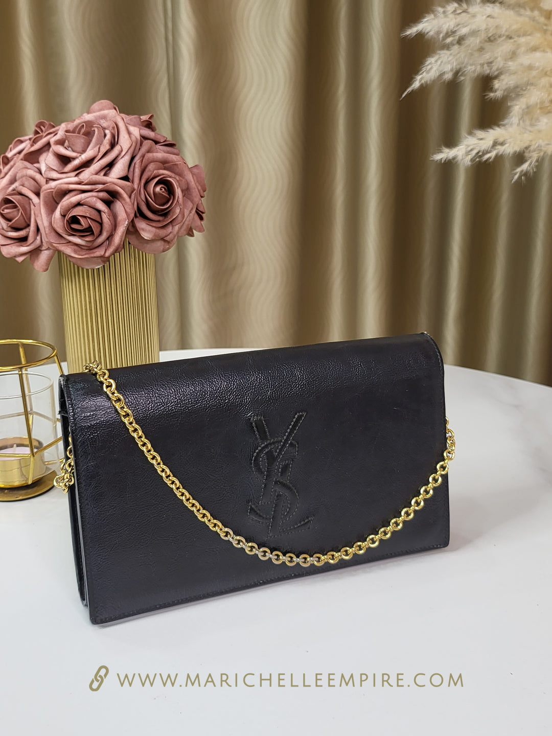 Saint Laurent Calfskin Clutch Chain Bag