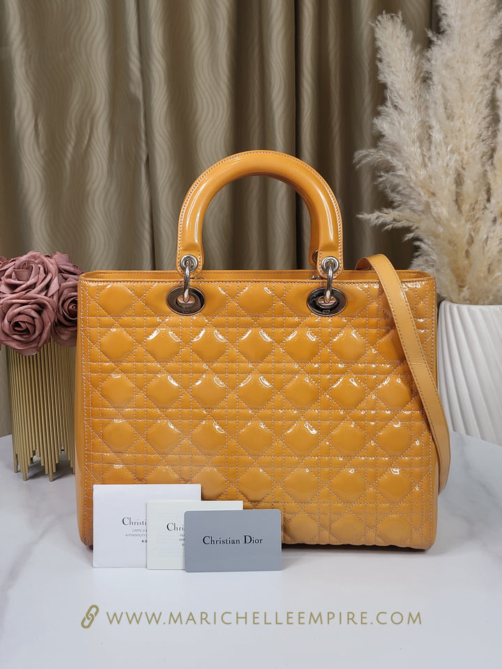Christian Dior Patent Lady Dior Large