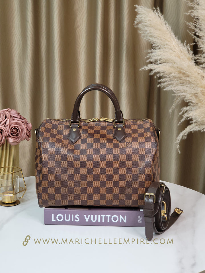 Louis Vuitton Damier Ebene Speedy 30 Bandouliere