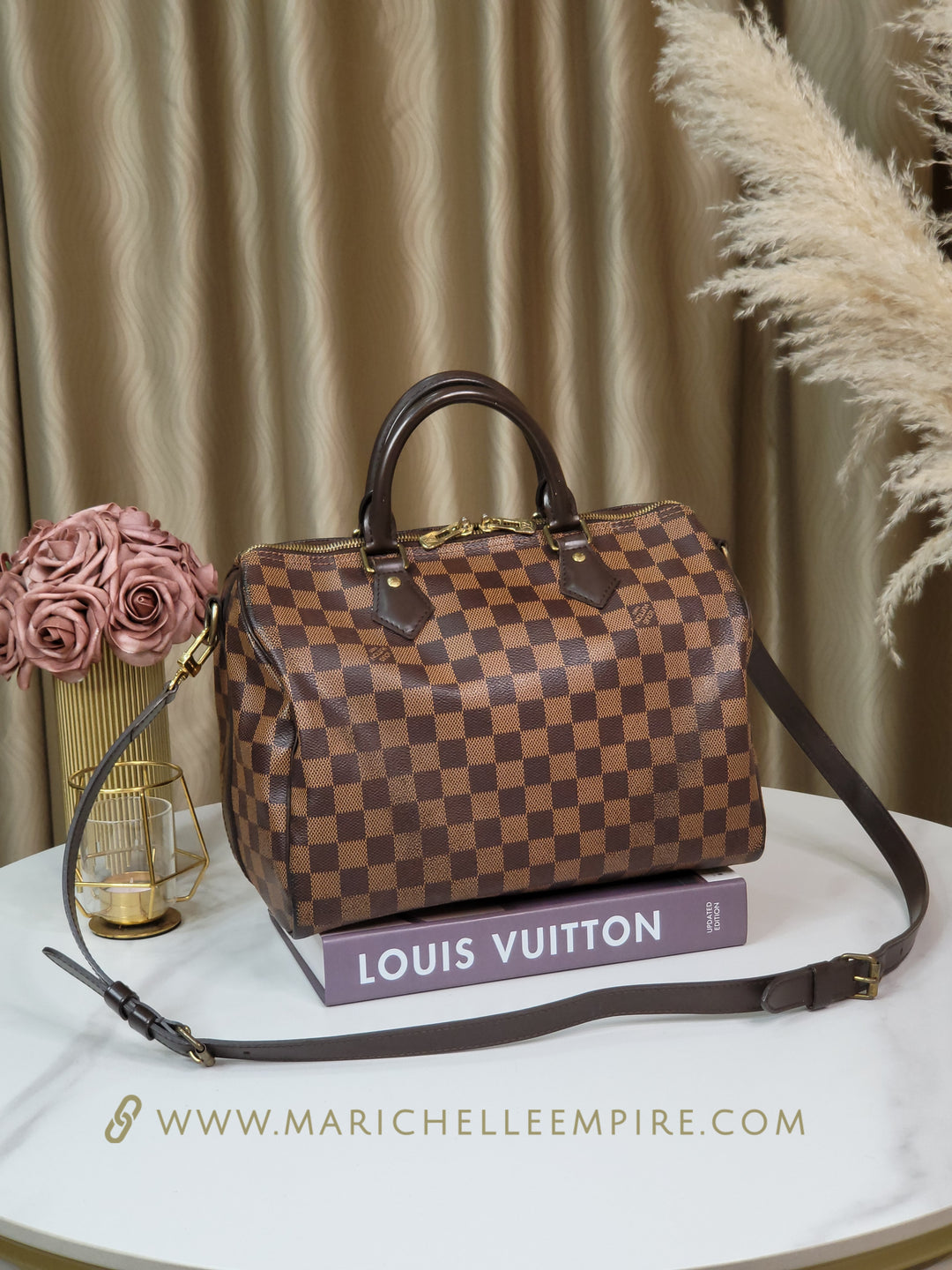 Louis Vuitton Damier Ebene Speedy 30 Bandouliere